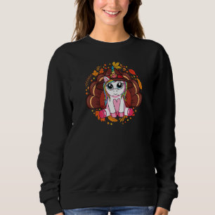 Cute Thanksgiving Girls Kids Småbarn Turkiet Unico T Shirt