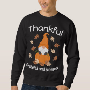 Cute Thanksgiving Gnome Autumn Gnomes Fall Pumpkin Lång Ärmad Tröja