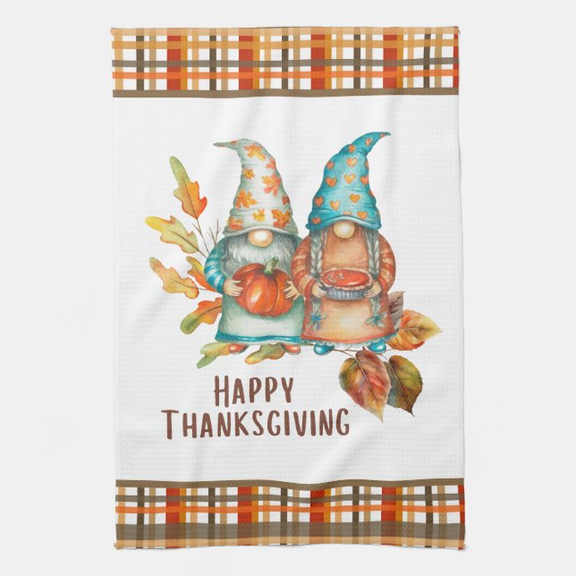 Cute Thanksgiving Gnomes Kökshandduk (Vertikal)