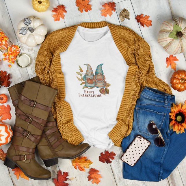 Cute Thanksgiving Gnomes T Shirt (Skapare uppladdad)