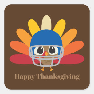 Cute Thanksgiving-kalkon Fyrkantigt Klistermärke
