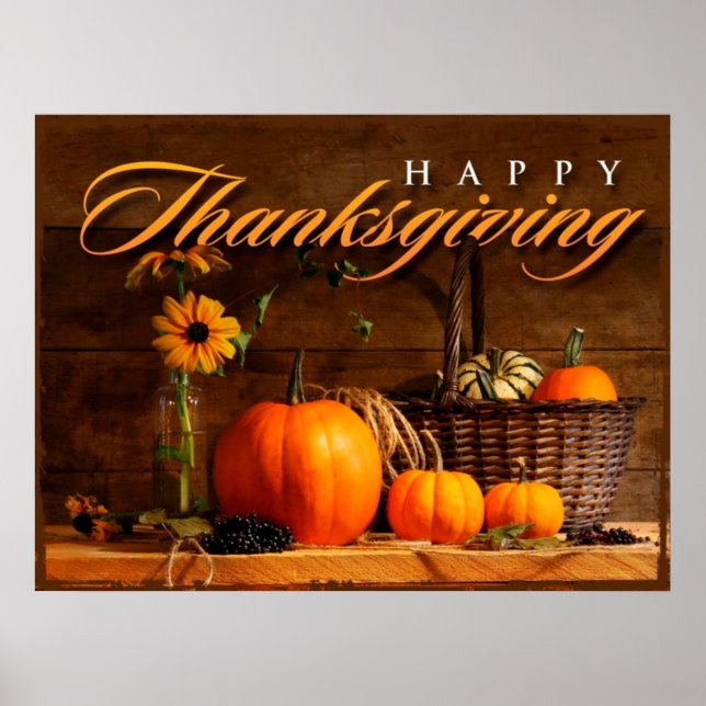 Cute Thanksgiving Pumpkin Poster (Framsidan)