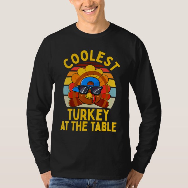 Cute Thanksgiving Småbarn Boy Coolest Turkey på pl T Shirt (Framsida)