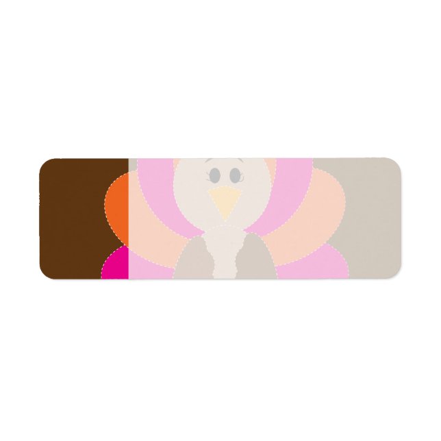 Cute Thanksgiving Turkey Fall Autumn Harvest Returadress Etikett (Framsidan)