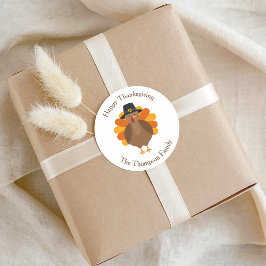 Cute Thanksgiving Turkey | Fall Envelope Seal Runt Klistermärke