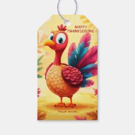Cute Thanksgiving Turkey Gift Märkre Presentetikett