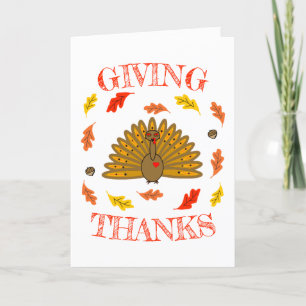 Cute Thanksgiving Turkey Höst löv Acorns Helgkort