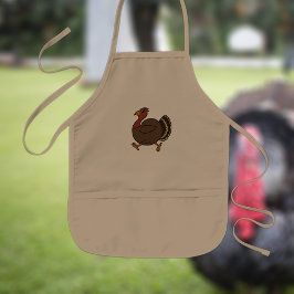 Cute Thanksgiving Turkey Kids Apron Barnförkläde