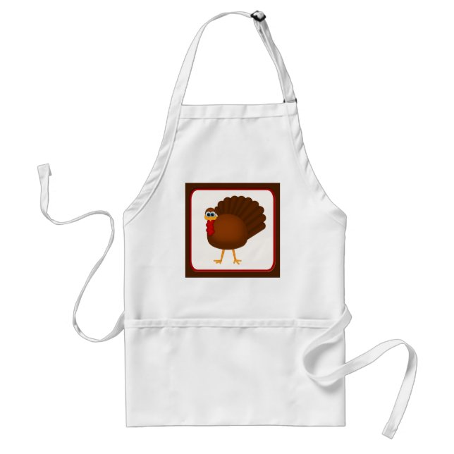 Cute Thanksgiving Turkey Kitchen Apron Förkläde (Framsidan)