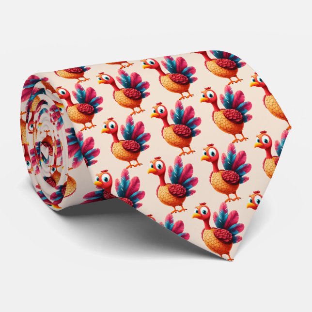 Cute Thanksgiving Turkey Neck Tie Slips (Rullad)