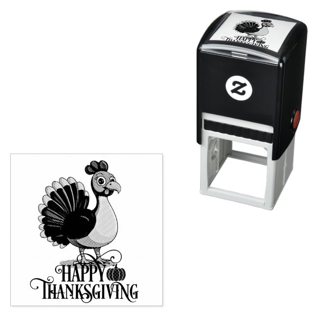 Cute Thanksgiving Turkey Självfärgande Stämpel (In Situ)