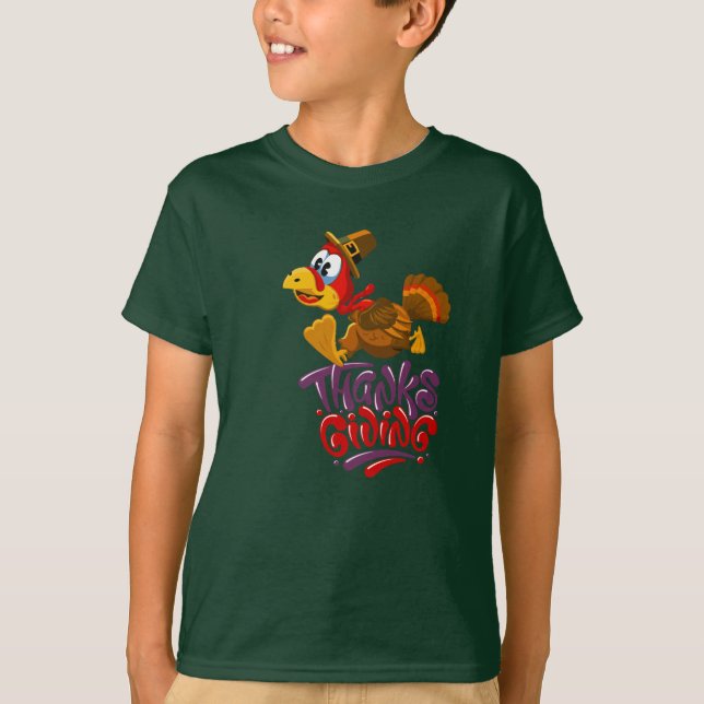 Cute Thanksgiving Turkey T-Shirt (Framsida)