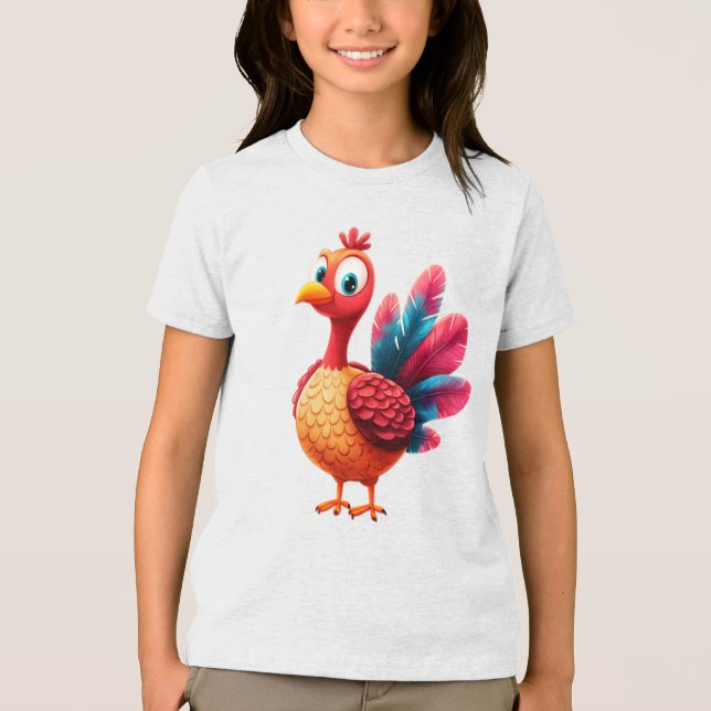 Cute Thanksgiving Turkey T-Shirt (Framsida)