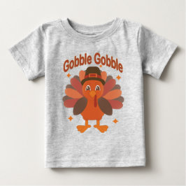 Cute Thanksgiving Turkey Tecknad - "Gobble Gobble" T Shirt