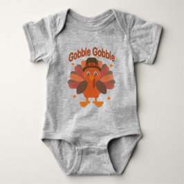 Cute Thanksgiving Turkey Tecknad - "Gobble Gobble" T Shirt