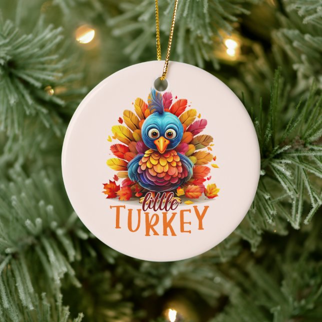 Cute Thanksgiving Turkiet Julgransprydnad Keramik (Träd)