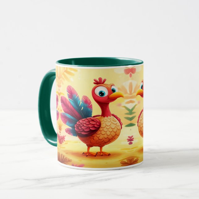 Cute Thanksgiving Turkiet Mugg (Framsida vänster)