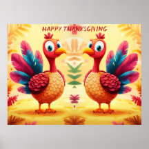 Cute Thanksgiving Turkiet Poster
