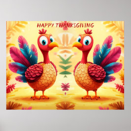 Cute Thanksgiving Turkiet Poster