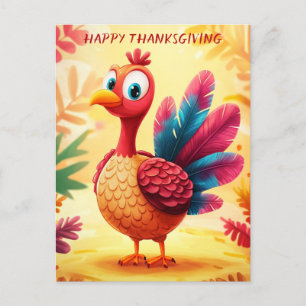 Cute Thanksgiving Turkiet-vykort Vykort