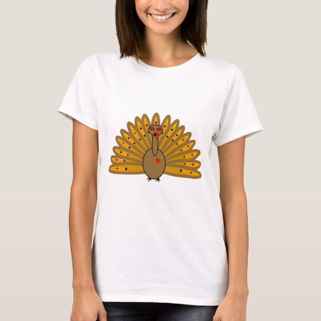 Cute ThanksgivingTurkiet T-shirt (Framsida)