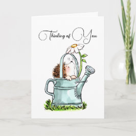 Cute Thinking of You Notecard with Hedgehog Anteckningskort