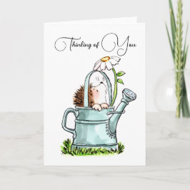 Cute Thinking of You Notecard with Hedgehog Kort