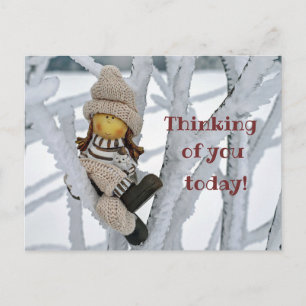 Cute Thinking You Postcard Vykort