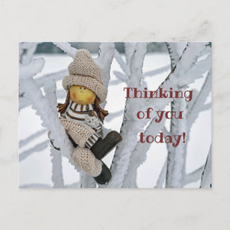 Cute Thinking You Postcard Vykort