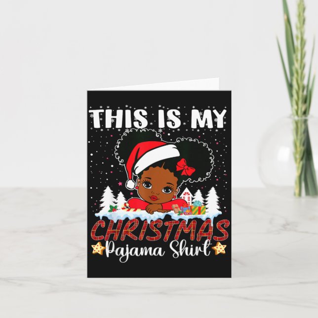 Cute This Is My Christmas Pajama Black African Ame Kort (Framsida)