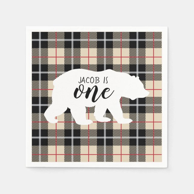 Cute Thomson Camel Mönster Bear 1:a födelsedagen P Pappersservett (Framsidan)