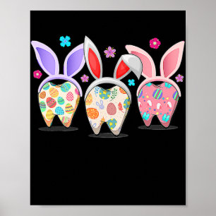Cute Three Bunny Teeth Dental Squad Dentist Lyckli Poster