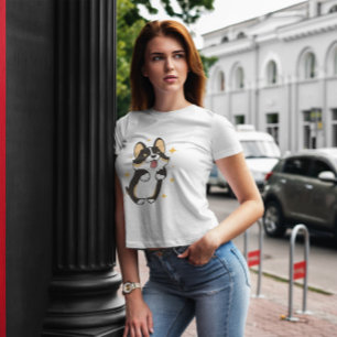 Cute Three Färg Corgi Hund T Shirt