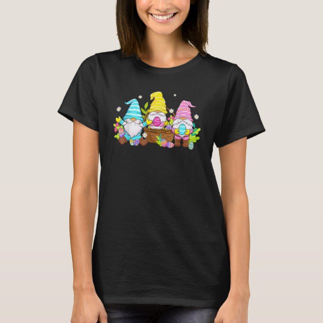 Cute Three Gnomes Easter Day Bunny Egg Spring Wome T Shirt (Framsida)
