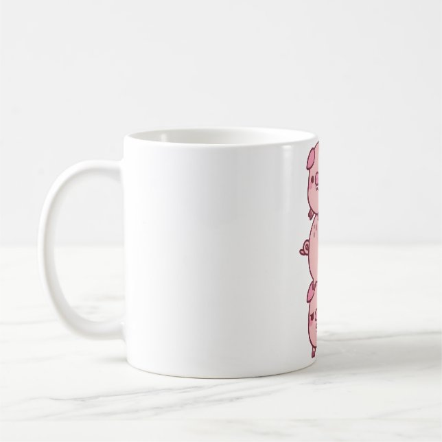 Cute Three Little Pigs Stacks tillsammans Kaffemugg (Vänster)
