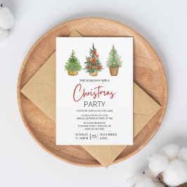 Cute Three Mini Julgran Family Party Inbjudningar