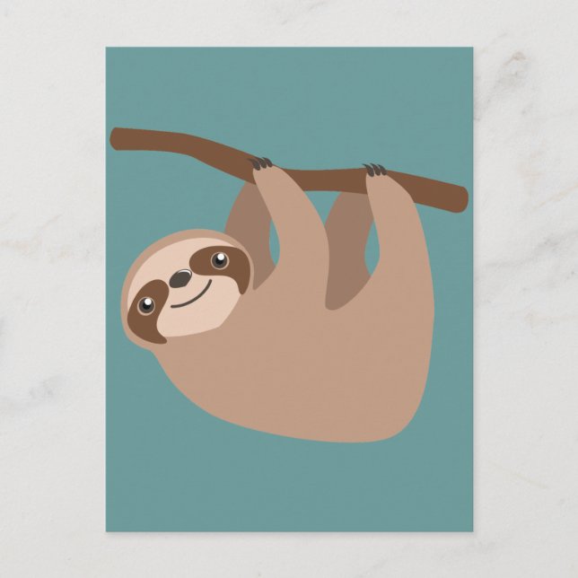 Cute Three Toed Sloth Vykort (Framsida)