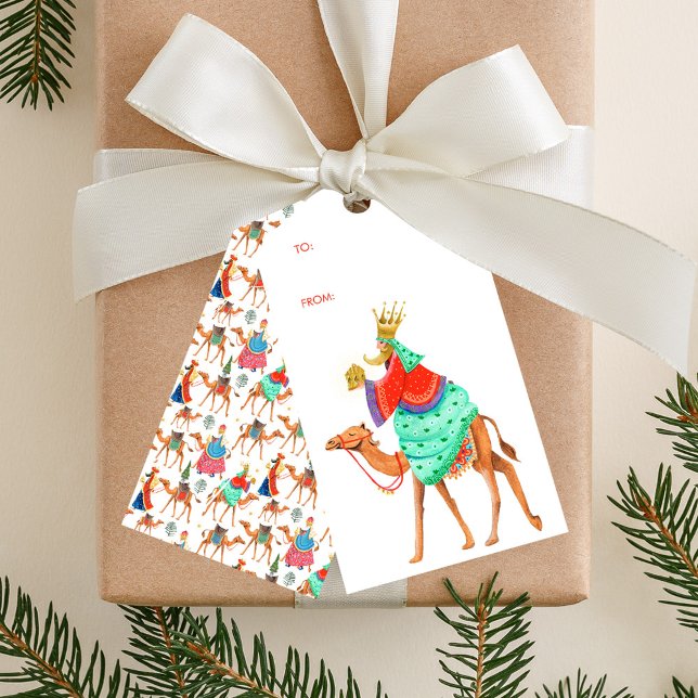 Cute Three Wise Manar Kung jul Presentetikett (Cute Three Wise Men Kings Christmas Gift Tags)