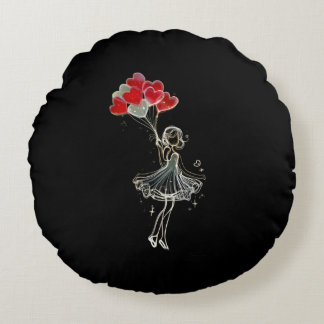 Cute throw pillow rund kudde