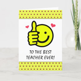 Cute Thumbs Up Smile Ansikte Lärare Tack Kort