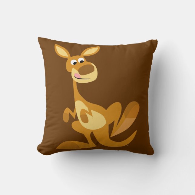 Cute Thumping Tecknad Kangaroo Dekorativ kudde (Framsida)