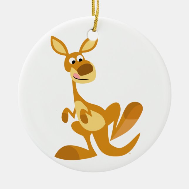 Cute Thumping Tecknad Kangaroo Ornament (Framsidan)