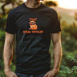 Cute tibetan spaniel halloween orange ironic t shirt