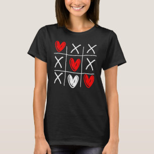 Cute Tic Tac Toe Hearts Valentines day T Shirt