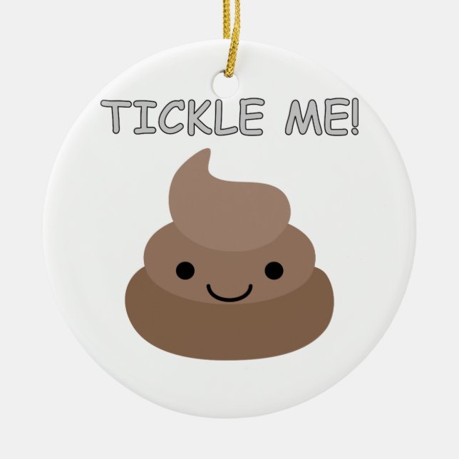 Cute Tickle Me Poop Emoji Julgransprydnad Keramik (Framsidan)