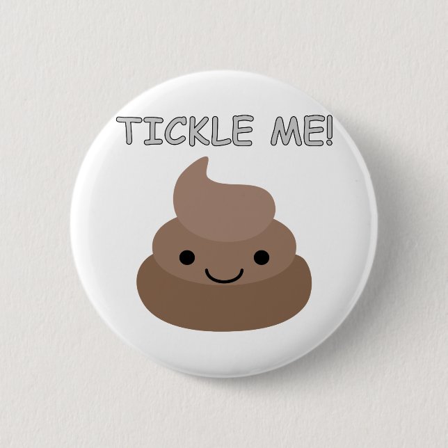 Cute Tickle Me Poop Emoji Knapp (Framsida)