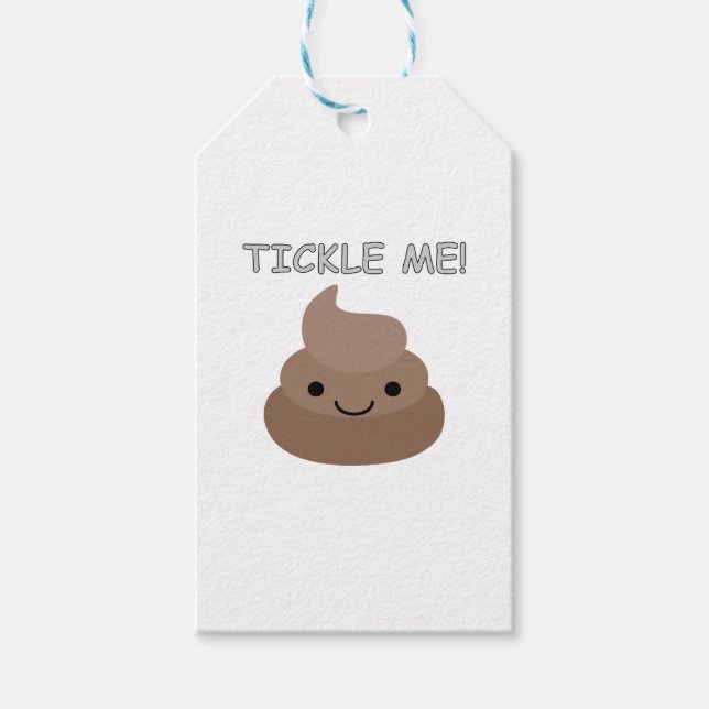 Cute Tickle Me Poop Emoji Presentetikett (Framsidan)