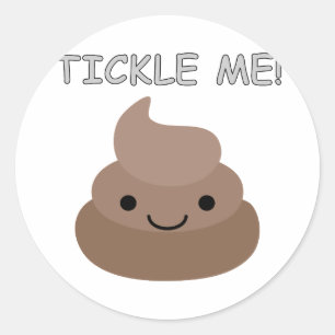 Cute Tickle Me Poop Emoji Runt Klistermärke