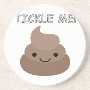 Cute Tickle Me Poop Emoji Underlägg Sandsten