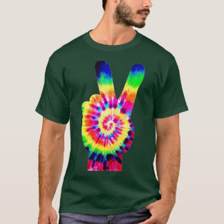 Cute Tie Dye Fredstecken Kärlek not Krig för Manar T Shirt